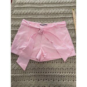 Lauren James Co.‎ Women’s Pink & White Seersucker Bow Shorts M Pockets
